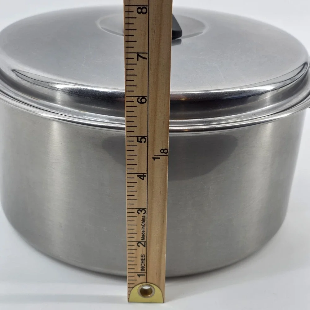 Flint Ware by Ecko Dutch Oven 6Qt Stock Pot Stainless Steel With Lid Vintage